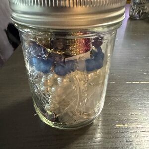 Assorted Jewelry in Mason Jar